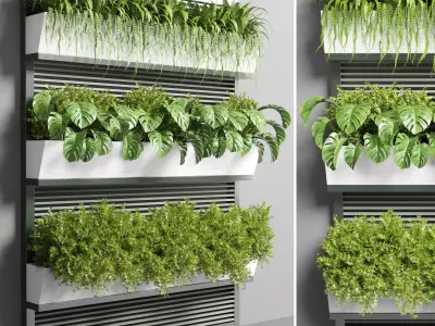 Collection Outdoor Indoor plant stand metal vase 3D model