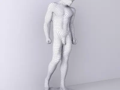 Plaster Sculpture of a Standing Athlete 3D model