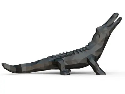 alligator low poly toy 3D print model