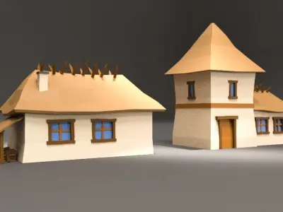 Medival Low Poly Pack for  Mobile Games Free low-poly 3D model