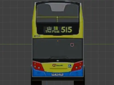 Hong kong yellow City Bus Low-poly 3D model