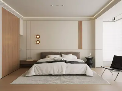 Modern Contemporary Bedroom 105 3D model