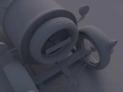 Car  antique model coupe Low-poly 3D model