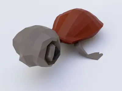 Baby turtle toon 3d model  Low-poly 3D model