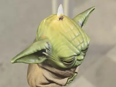 Yoda shaped candle Low-poly 3D model