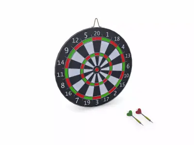Old Dartboard Low-poly PBR Low-poly 3D model