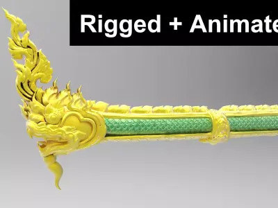 Thai Naga Low Poly Rigged Low-poly 3D model