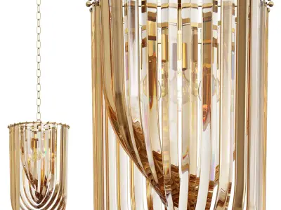  Gold Lucite Loop Chandelier  3D model