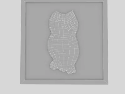 owl relief painting Low-poly 3D model