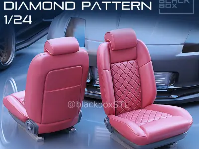 BB04a Diamond Pattern Seat FOR DIECAST AND MODELKITS 1-24th 3D print model
