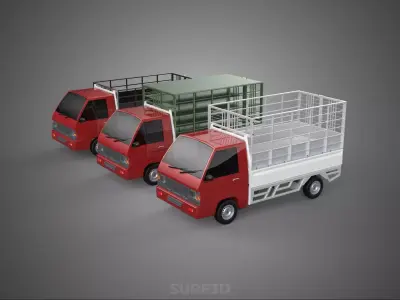 COLLECTION BACK CAGE VEGETABLE FRUIT PICKUP TRUCK CAR VEHICLE 3D model