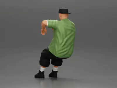 gangster in cap backwards with arm on window driving the car 3D print model