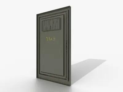 Low poly Metal Door Free low-poly 3D model