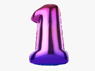 Foil balloon number one 1 3D model