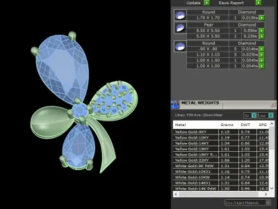 light weight yellow gold  diamond pendent -DOC-P8060 3D print model