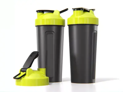 Sport Protein Shaker Bottle Low-poly 3D model