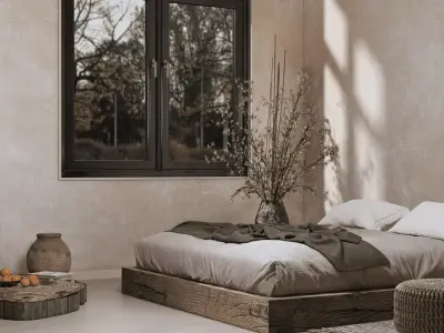 Wabi Sabi Bedroom 1 Low-poly 3D model