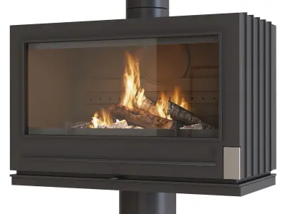 Stove-fireplace INVICTA Elton on a leg 3D model