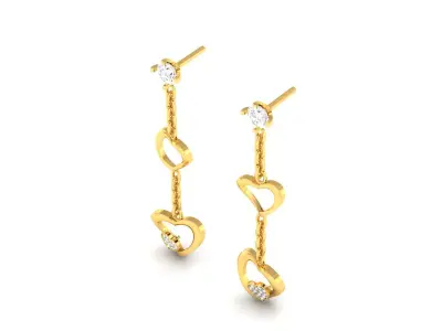Women Heart Earring 3dm STL OBJ FBX Render Details 3D print model