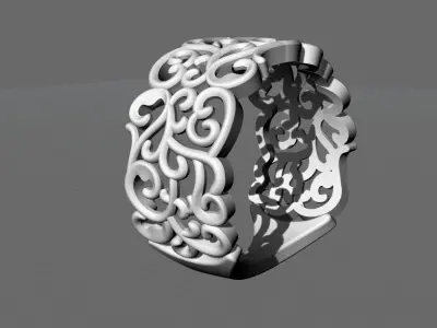 jewelry tree branch vine diamond ring 3d model 3D print model