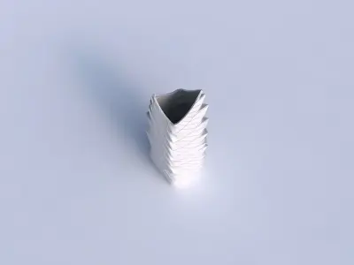 Vase double arc rectangle with distorted and twisted grid plates 3D print model