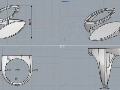 Marquise ring model 627 3D print model