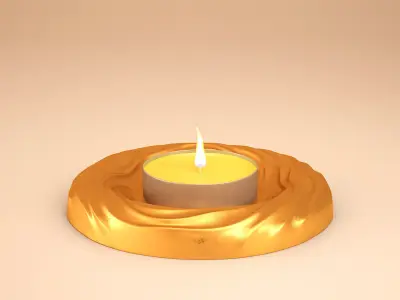 Desert Wind - Sea Waves - Tealight Holder 3D print model