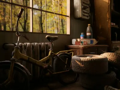 Abandoned car garage  UE5 Low-poly 3D model