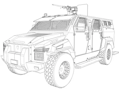 Armored F-550 SWAT Truck PIT-BULL VX Low-poly 3D model