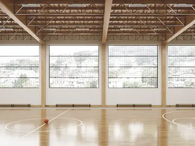 Gymnasium empty basketball court 3D model