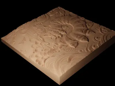 Caterpillar CNC 3d Print High Relief Sand Casting 3D print model