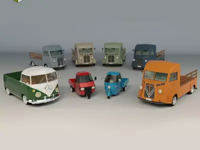 Low Poly Pickup Pack 02