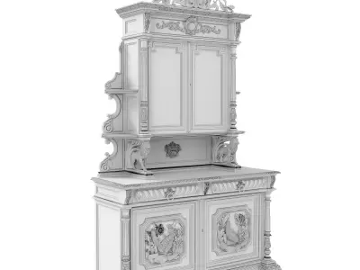 Medieval sideboard cabinet 3D model