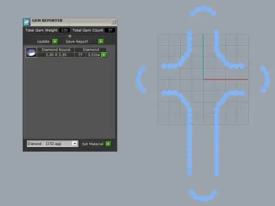 Luxury Cross Pendant With Gems 3D print model