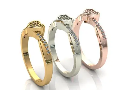 Heart ring 1 3D print model