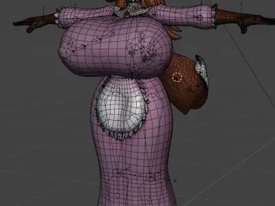 Auntie Vixen Low-poly 3D model