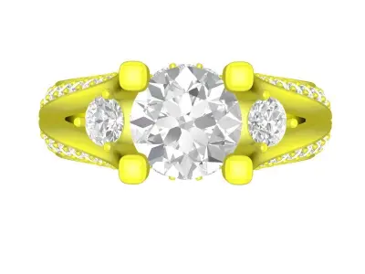 6887 luxury fashion diamond women ring 3D print model