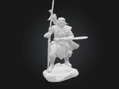 Geralt of Rivia 3D Printable Statue  Highly Detailed Witcher  3D print model