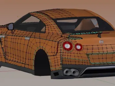 2017 Nissan GTR R35  Low-poly 3D model