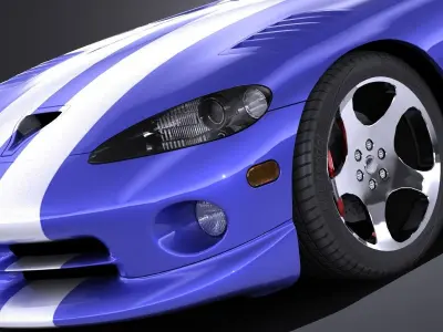 LowPoly Dodge Viper GTS 1996 Low-poly 3D model