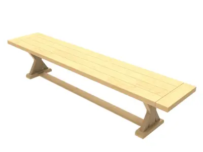 Wooden Bench Pack 3D model