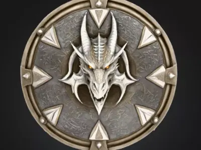 Dragon Shield Low-poly 3D model
