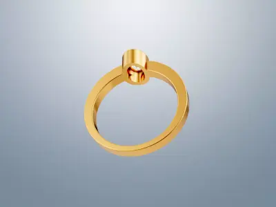 Oval Bezel Solitaire Ring 3D print model
