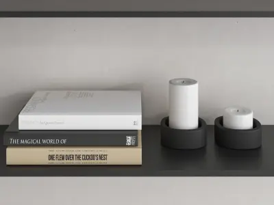 TV wall set 27 3D model