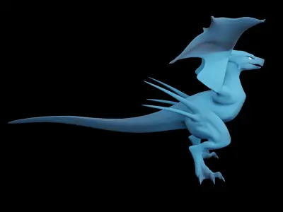 Lowpoly Rigged Bird-Dragon Low-poly 3D model