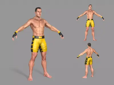UFC Boxer Low-poly 3D model