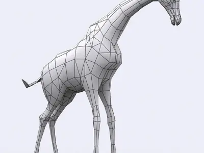 3DRT - Giraffe Low-poly 3D model