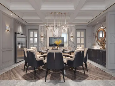 Luxury living room interior 3D model