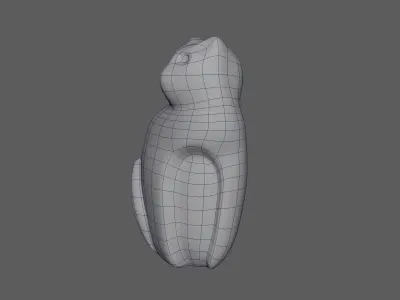 Cat Statuette Low-poly 3D model