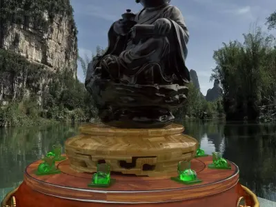 Chinese display stand with monk kid  3D model